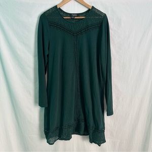 Papillon size XL long sleeve green dress